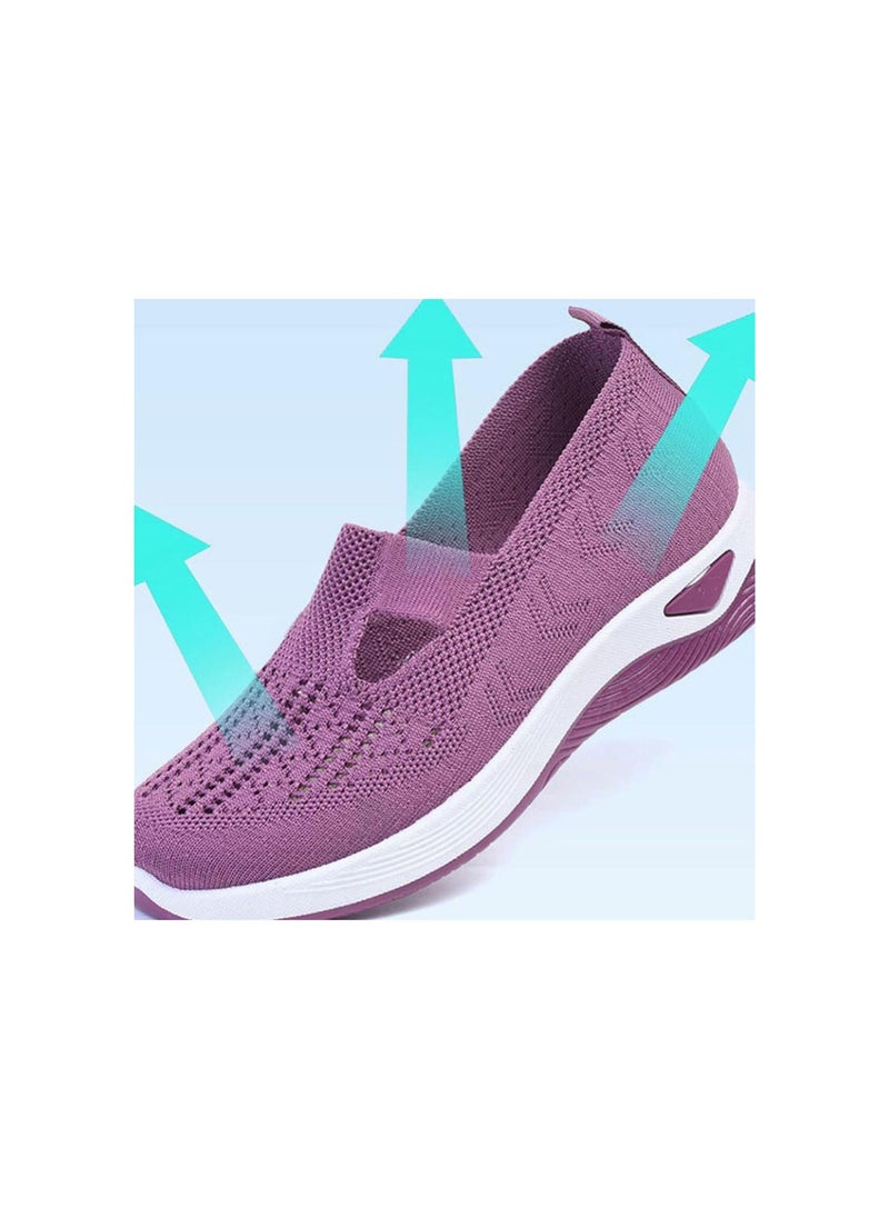 Selleren Orthopedic Shoes, Zapatos Ortopédicos para Mujer, Lunashinex Knitted Sneakers for Women, Breathable Soft Sole Shoes Slip On