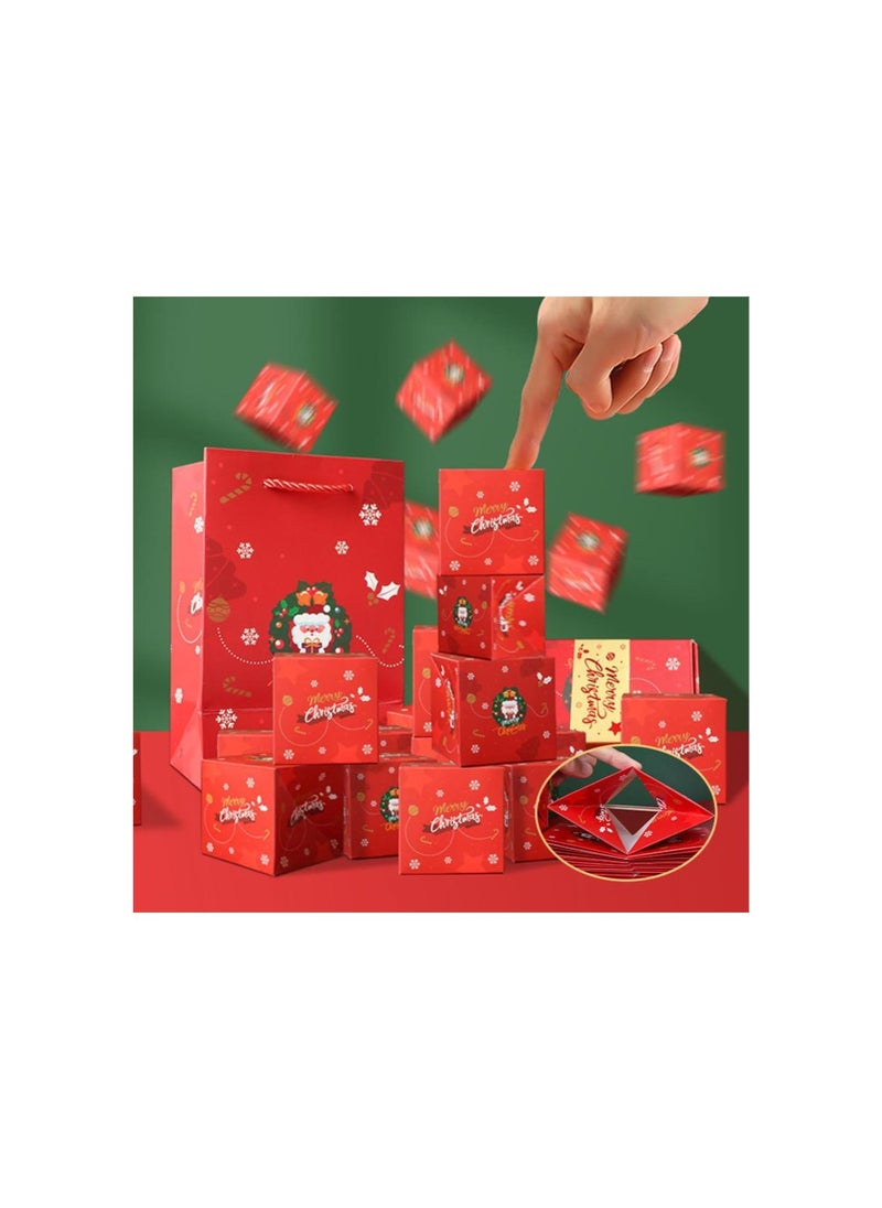 Bombmiss Gift Box, Bombmiss Surprise Gift Box Explosion for Money-20 Times of Box Bounce, Merry Christmas Pop-Up Explosion Gift Box, Folding Bouncing Red Envelope Gift Box (E)