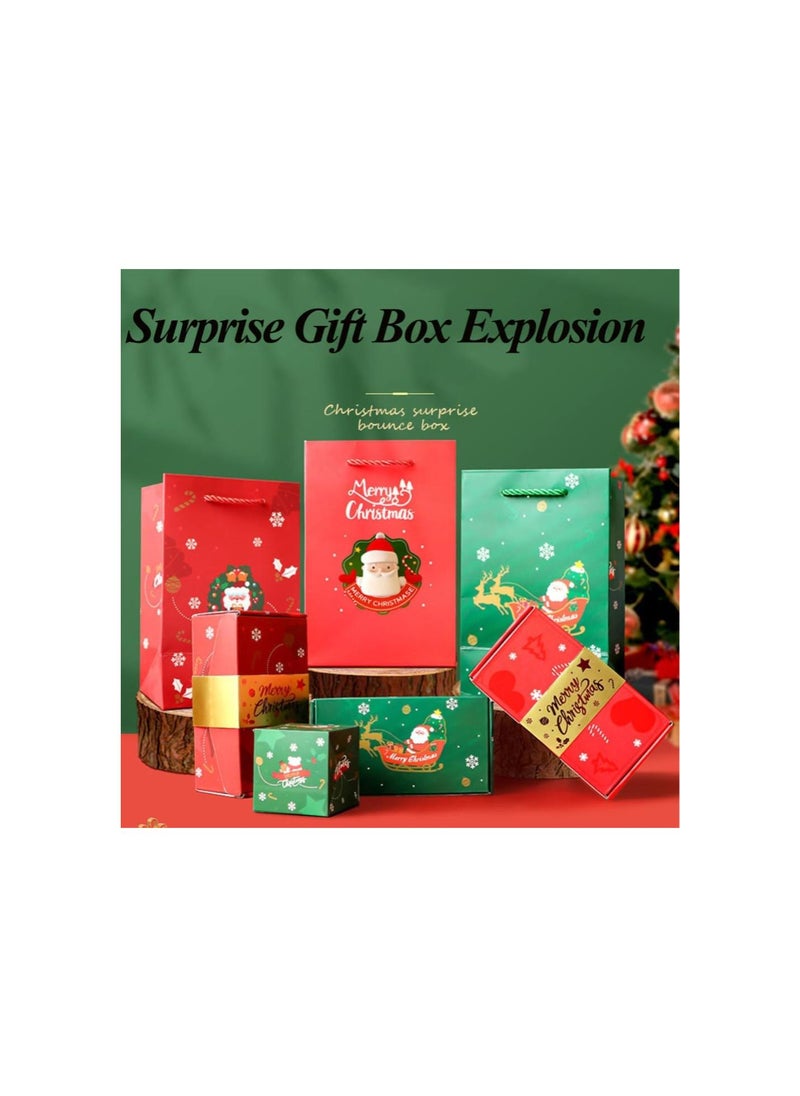 Bombmiss Gift Box, Bombmiss Surprise Gift Box Explosion for Money-20 Times of Box Bounce, Merry Christmas Pop-Up Explosion Gift Box, Folding Bouncing Red Envelope Gift Box (E)