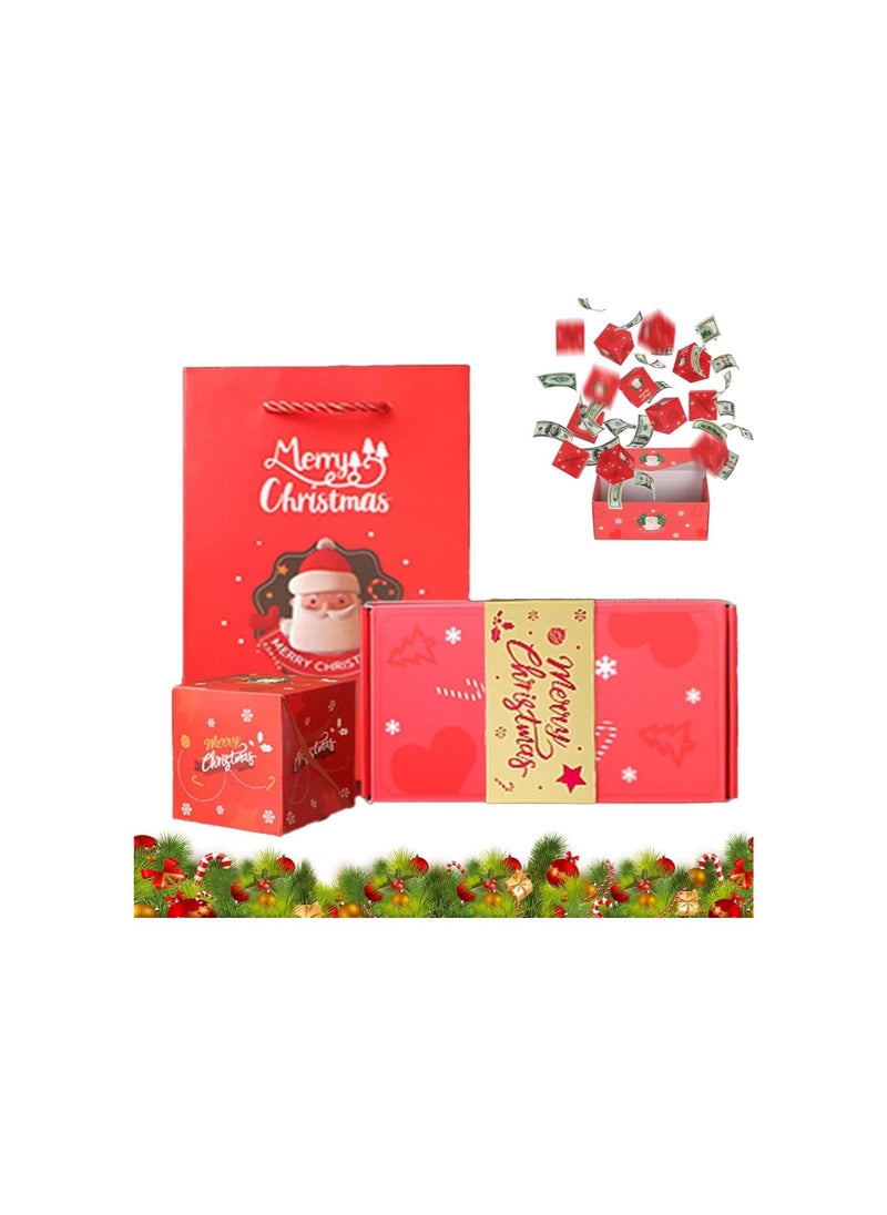 Bombmiss Gift Box, Bombmiss Surprise Gift Box Explosion for Money-20 Times of Box Bounce, Merry Christmas Pop-Up Explosion Gift Box, Folding Bouncing Red Envelope Gift Box (E)