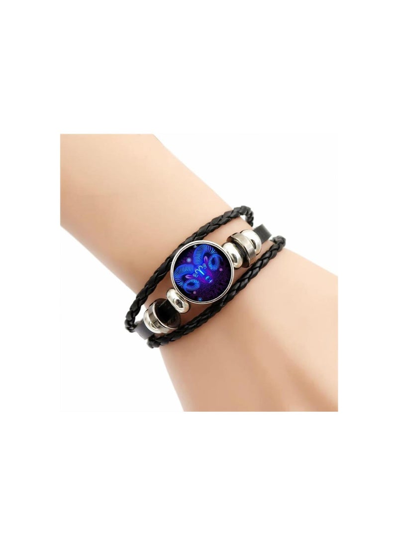 Zodiac Signs Spirit Bracelet, Handmade Multilayer Adjustable 12 Constellation Bracelets, Serene Manifestation Bracelet for Women Men