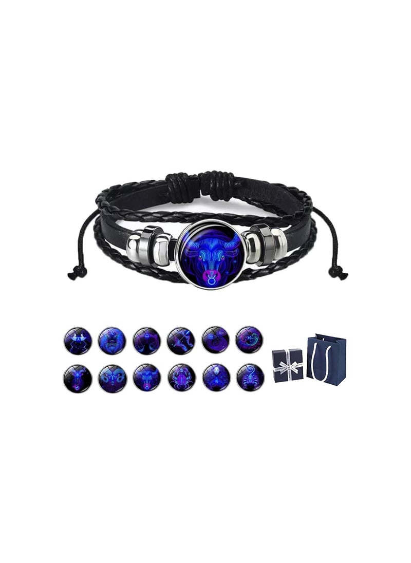 Zodiac Signs Spirit Bracelet, Handmade Multilayer Adjustable 12 Constellation Bracelets, Serene Manifestation Bracelet for Women Men