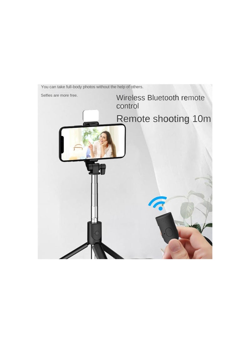 6 in 1 Wireless Bluetooth Selfie Stick, Admissioni Selfie Stick, 360° Rotating Retractable Selfie Stick Tripod, Folding Integrated Tripod Phone Stand with Light (Pink)
