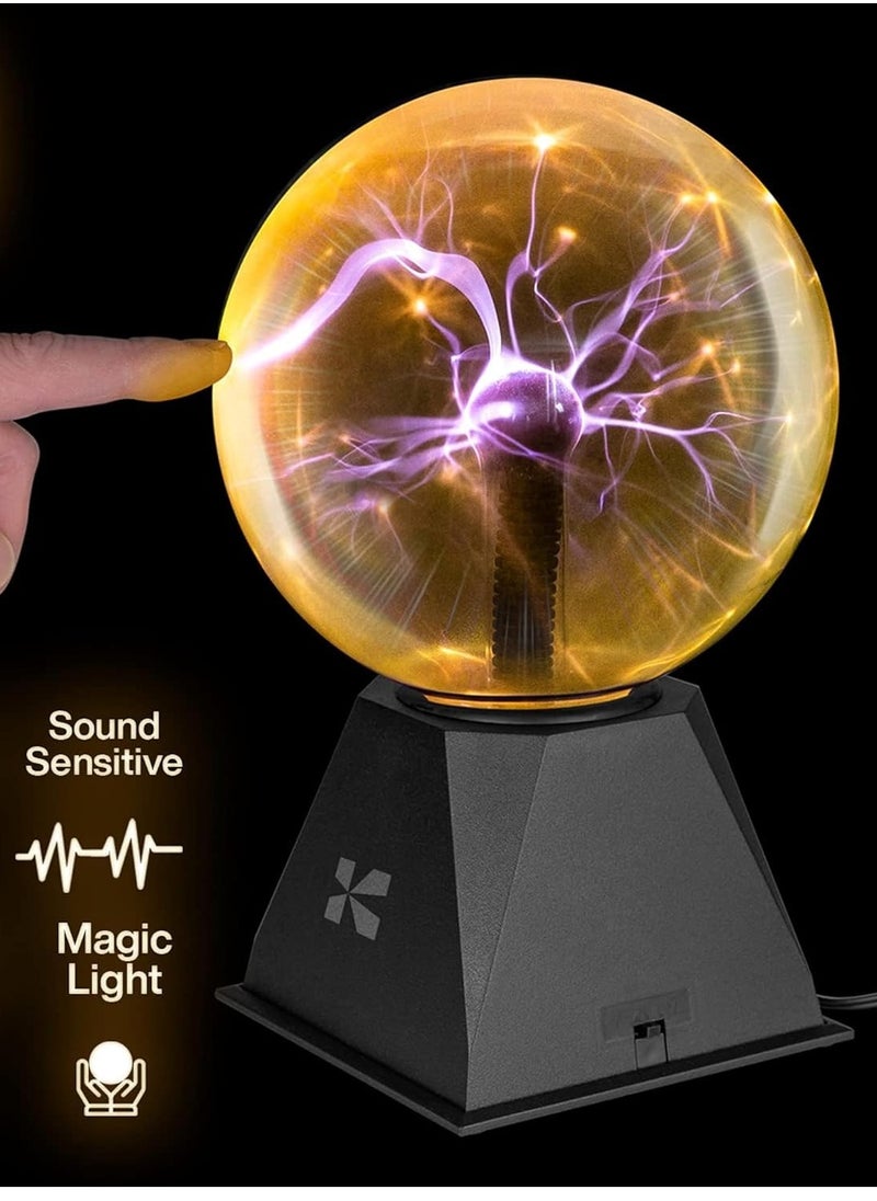 NEW 8-Inch Plasma Ball – Nebula Thunder Lightning Globe with Static Electricity in Vacuum Pressured Glass – Plug-in for Parties, Home Decor, STEM Learning, & More