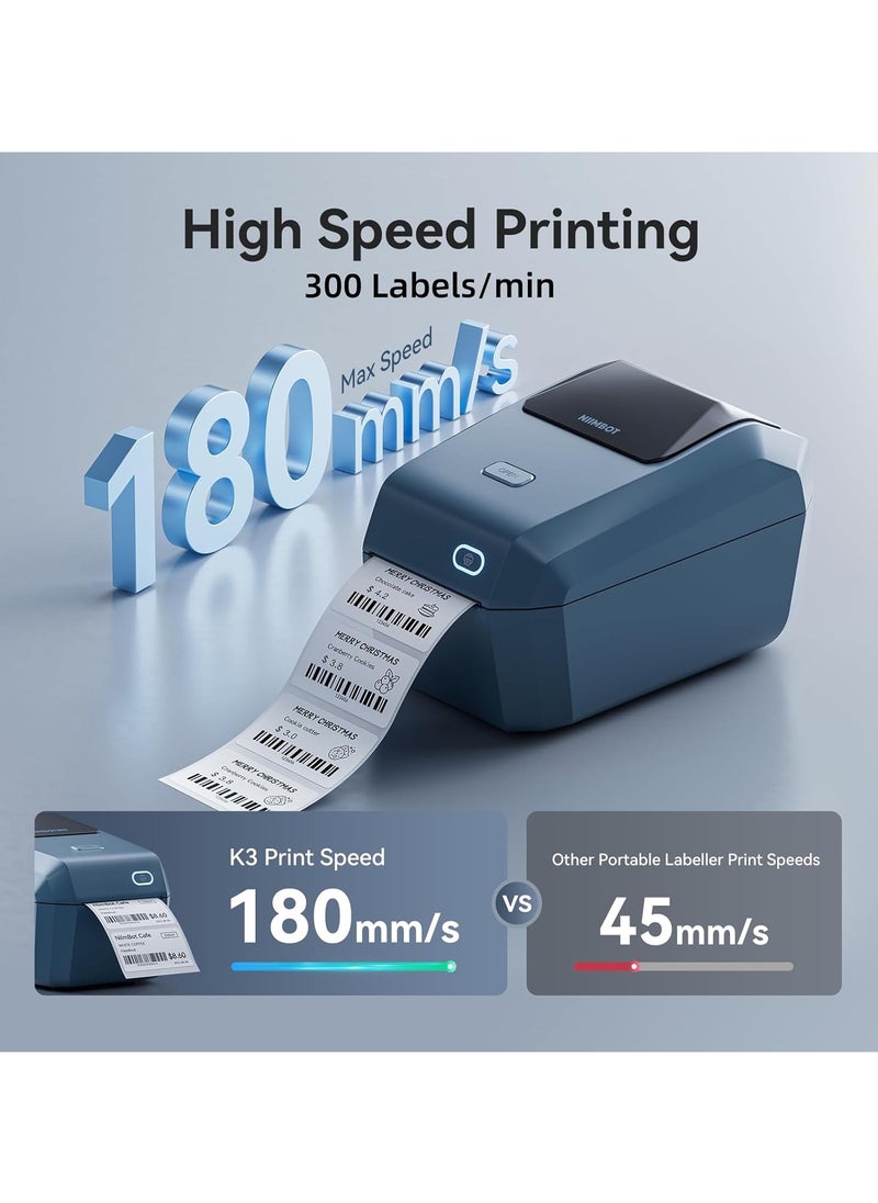 NIIMBOT K3 Label Printer, 3 Inch Label Maker with High-Speed