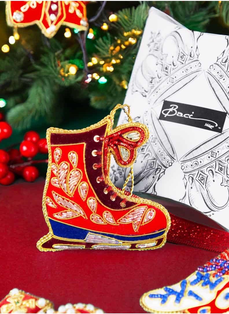 Christmas Decoration FABRIC HANDMADE ORNAMENTS BOOT