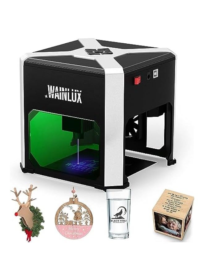 Laser Engraver, WAINLUX K6 Laser Engraving Machine with 0.05mm Accuracy, Wireless BT App Control, Offline Engraving, 3W Laser Engraver for Wood Vinyl Leather Glass, DIY Art, Logo Design