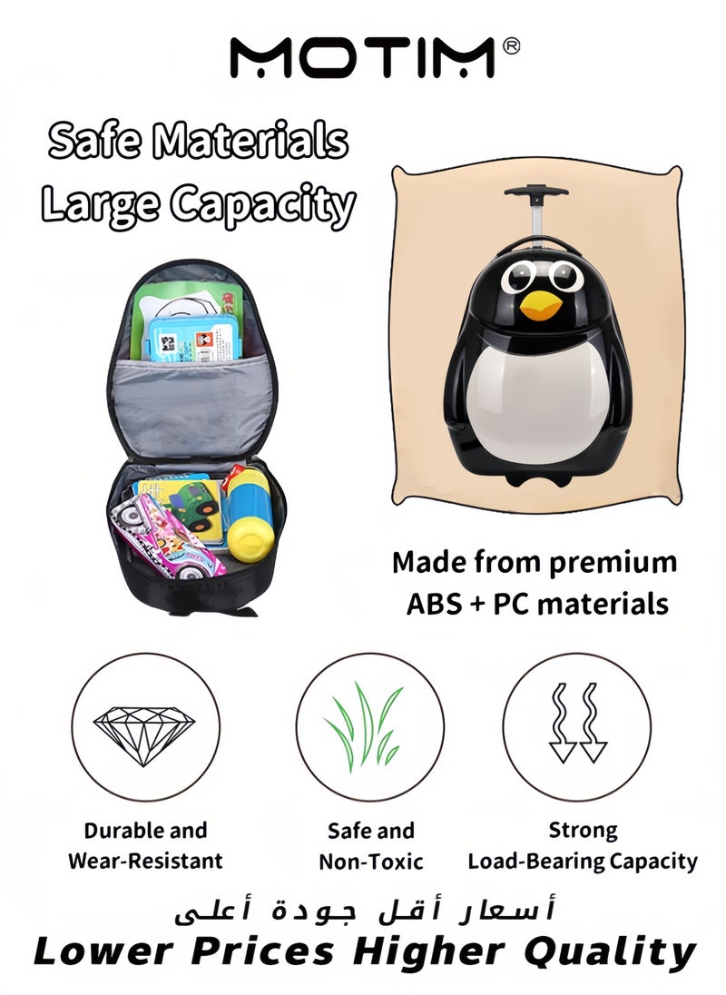 Kids 2pcs Travel Luggage Set in Fun Cartoon Animal Shape Includes 1 Wheeled Luggage ＆ 1 Lightweight Backpack Perfect for Short Trip and Kindergarten