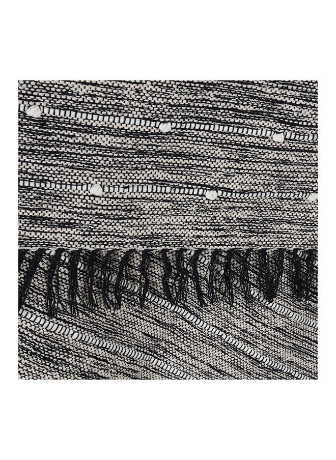 Eluru Handwoven Rug, Black & White - 120x180 cms