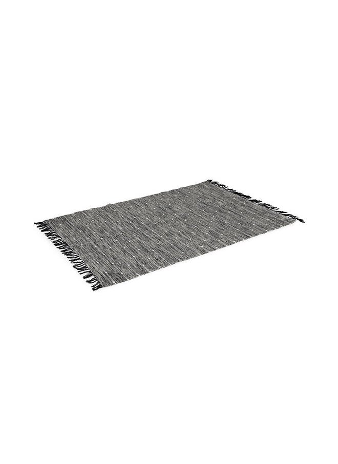 Eluru Handwoven Rug, Black & White - 120x180 cms