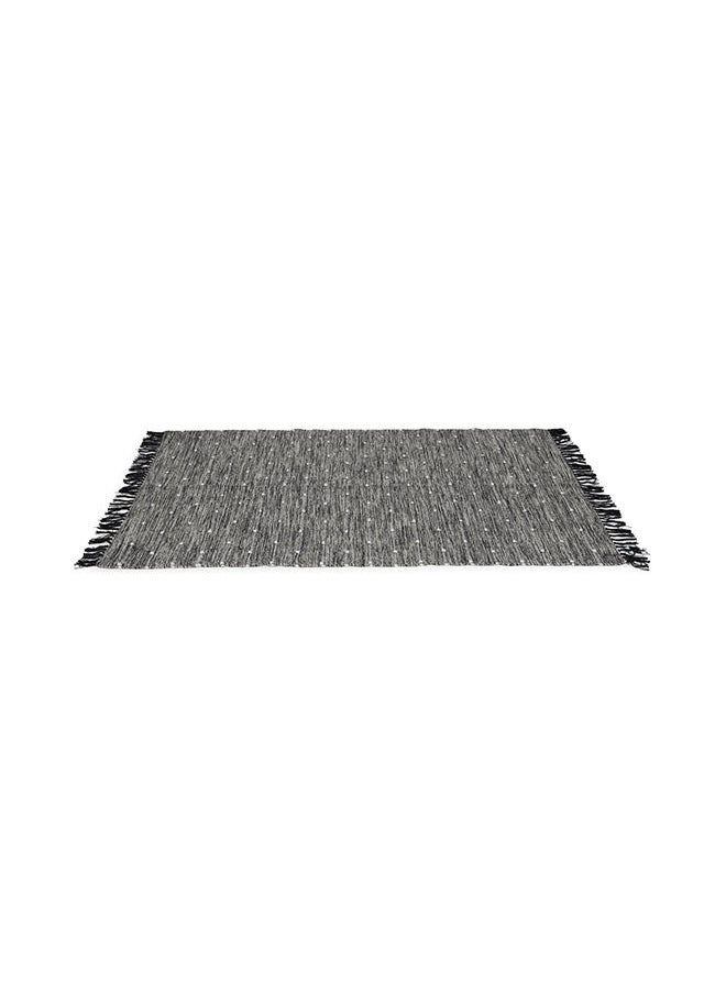 Eluru Handwoven Rug, Black & White - 120x180 cms