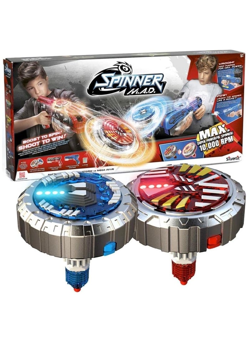 MAD Battle Pack by | 2 Blasters & 2 LED Spinning Tops | For Ages 5+