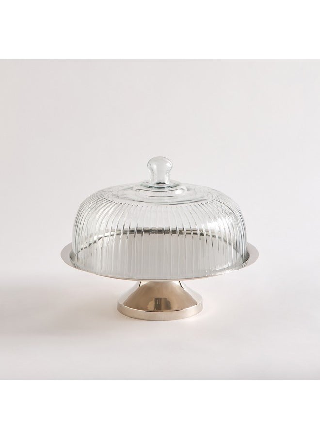 Oriental Cake Stand with Glass Dome 32.5 x 26 x 32.5 cm