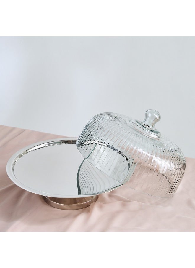 Oriental Cake Stand with Glass Dome 32.5 x 26 x 32.5 cm