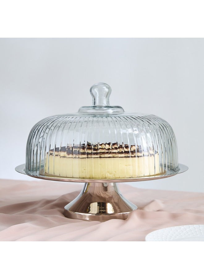 Oriental Cake Stand with Glass Dome 32.5 x 26 x 32.5 cm