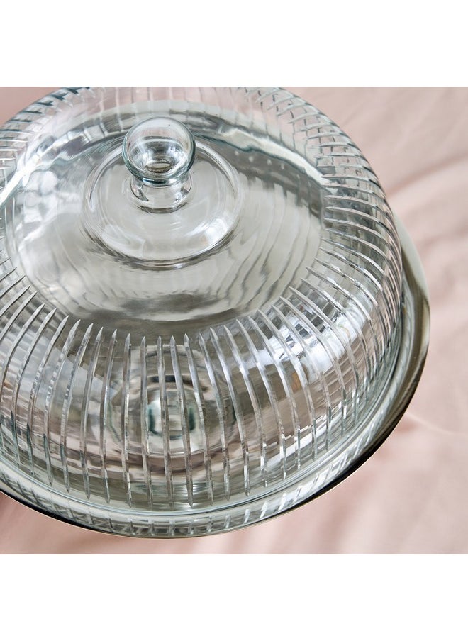 Oriental Cake Stand with Glass Dome 32.5 x 26 x 32.5 cm