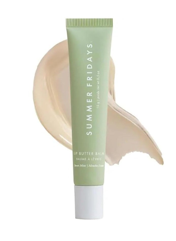 Summer Fridays Lip Butter Balm - Conditioning Lip Mask and Lip Balm for Instant Moisture, Shine and Hydration - Sheer-Tinted, Soothing Lip Care - Sweet Mint (.5 Oz)