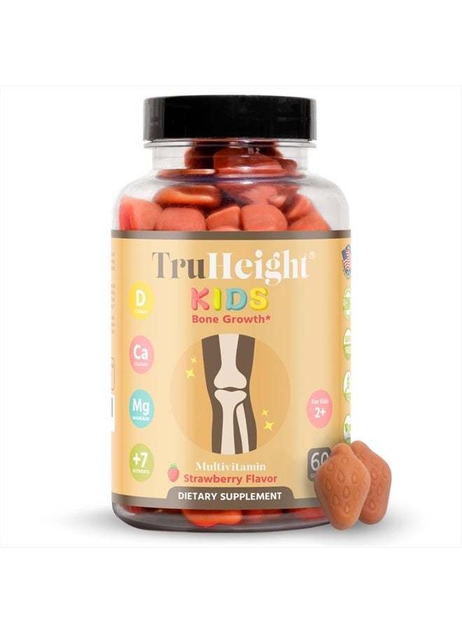 Kids Bone Development Gummies (Ages 2+) All Natural Kids & Toddler Vitamins - Vitamin D, Calcium, K2, Magnesium Multivitamin - Vegan, Non GMO Supplement Vitamin