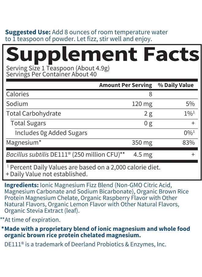 Dr. Formulated Whole Food Magnesium 198.4G Powder Raspberry Lemon