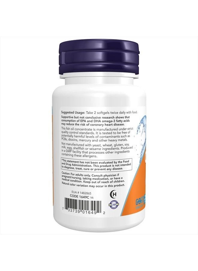 Supplements, Omega-3 180 EPA / 120 DHA, Molecularly Distilled, Cardiovascular Support*, 30 Softgels