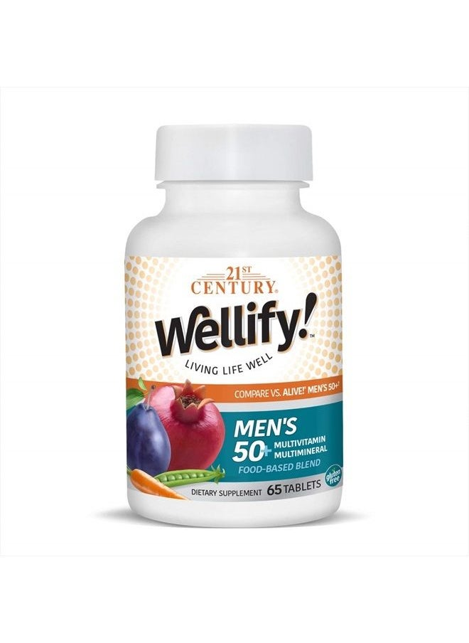 Wellify Men's 50+ Multivitamins with Minerals, 65Count