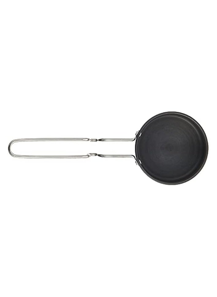 10 cm Hard Anodized Nonstick Tadka Pan, 12 cm, Dark Grey , Tempering Pan ,Vaghar Pan , Flame Safe , Gas Stove Safe , Stainless Steel Wired Handle