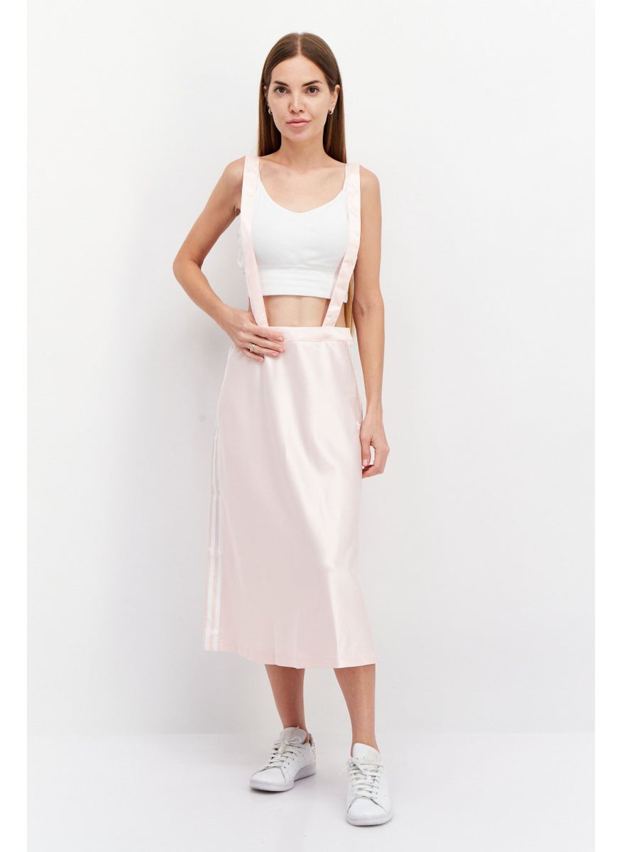 Women Sportswear Fit Outdoor Midi Skirt With Suspender, Pink