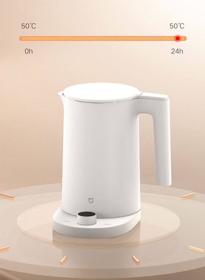 2 Pro Smart Electric Water Kettle LED Display Intelligent Temperature Control Fast Hot Boiling Stainless Teapot 1.7 L 1800 W MJJYSHO1YM White