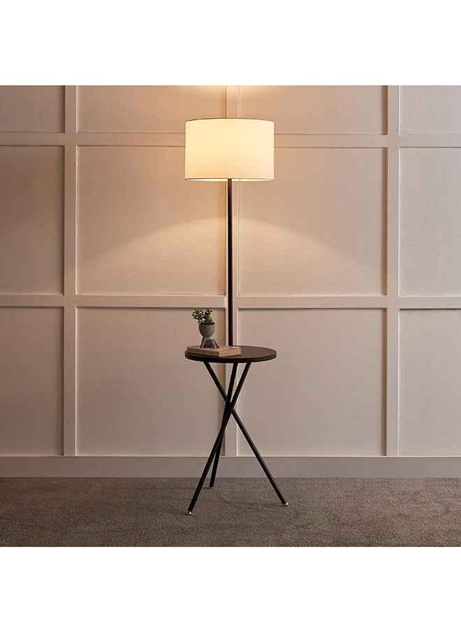 Omega Metal Floor Lamp with Side Table and Fabric Shade 37 x 163 x 37 cm