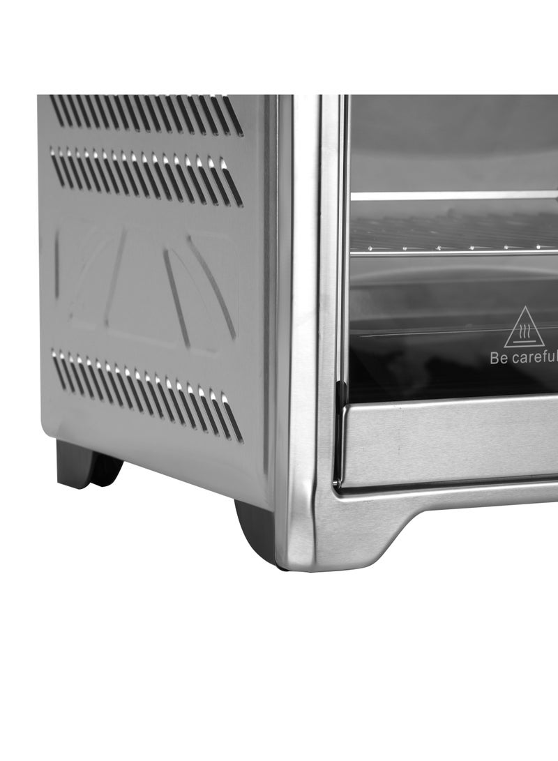 75Ltr Electric Oven Convection and Rotisserie Function| Perfect for Grilling, Toasting and Roasting| 4 Knobs and Temperature 70-250-Degrees Celsius| 120 Minute Timer with Bell, Inside Lamp| 2200W and Stainless Steel Heating Elements | 2 Years Warranty 75 L 2200 W GO34041 Silver