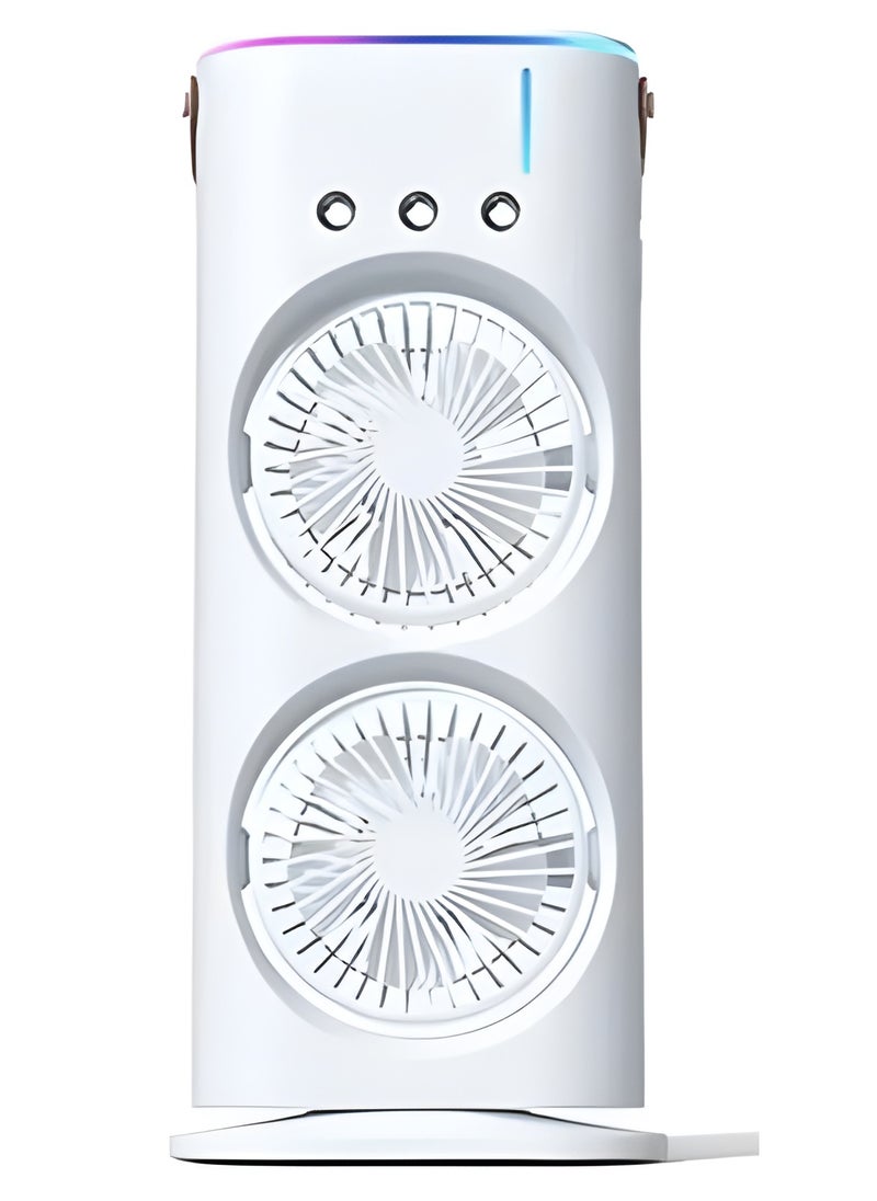 Desktop Wind Cooling Fan RCP217 Powerful Dual-Vent Air Cooler for Desktop or Bedroom - White