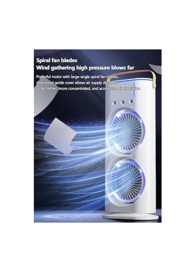 Desktop Wind Cooling Fan RCP217 Powerful Dual-Vent Air Cooler for Desktop or Bedroom - White