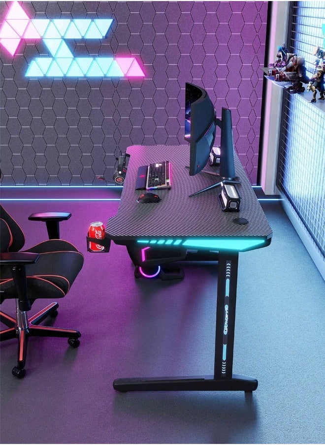 Ergonomic Gaming and Computer Desk with LED Lights and USB port 100 CM