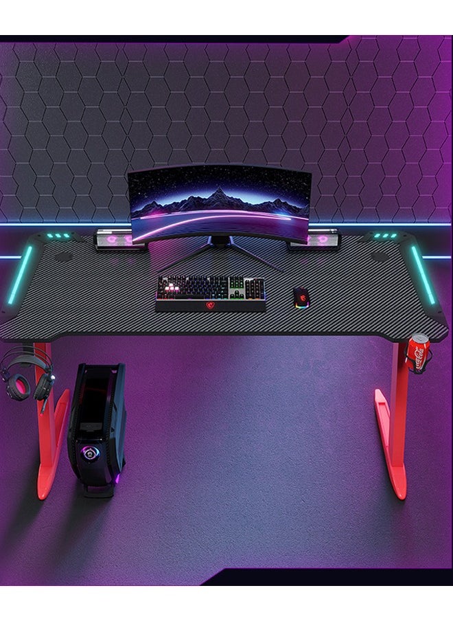 Ergonomic Gaming and Computer Desk with LED Lights 120 CM