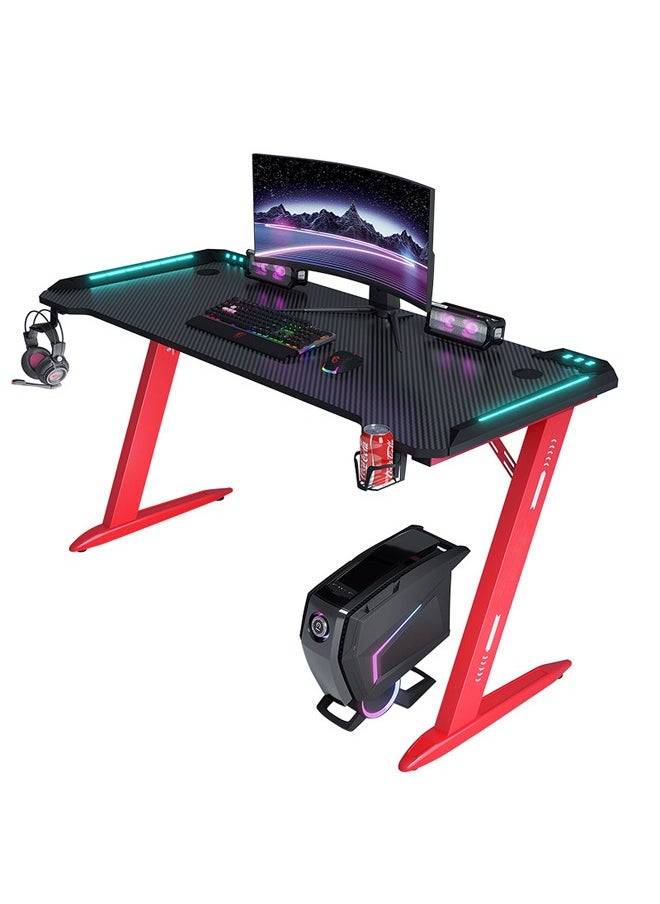 Ergonomic Gaming and Computer Desk with LED Lights 120 CM