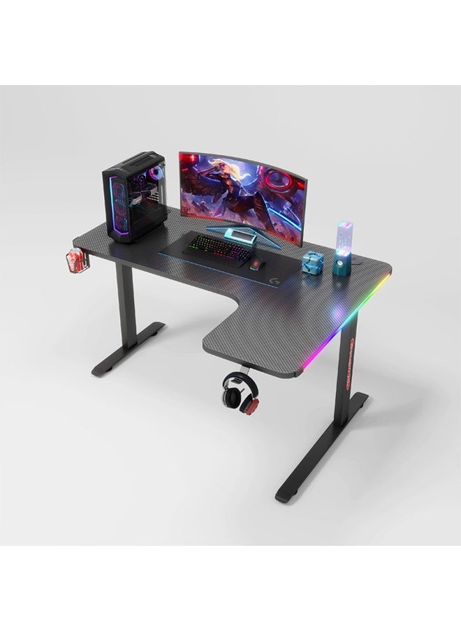 Ergonomic Gaming and Computer Desk with LED Lights 140 CM