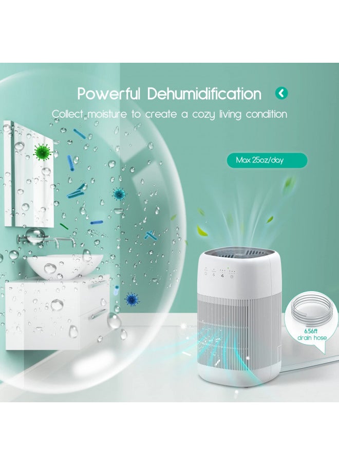 Afloia Air Purifier and Dehumidifier in 1, True HEPA Air Purifier with H13 HEPA Filter, Small Dehumidifier Combined with Air Cleaner, Remove Pet Odors Dust Smoke for Home, Bedroom, Bathroom