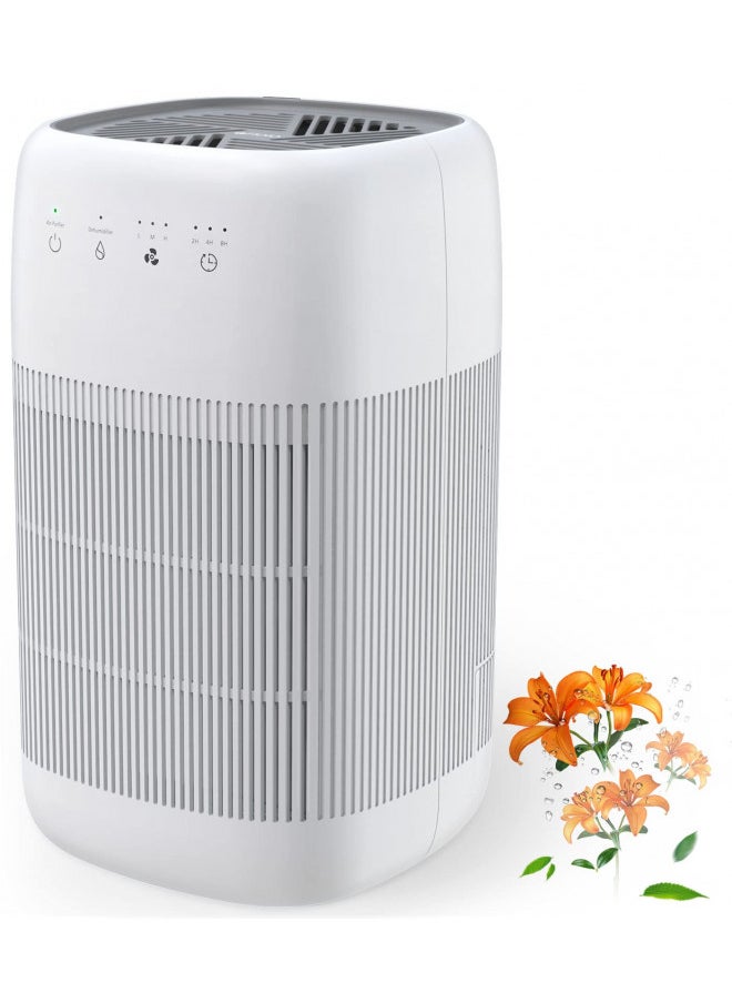 Afloia Air Purifier and Dehumidifier in 1, True HEPA Air Purifier with H13 HEPA Filter, Small Dehumidifier Combined with Air Cleaner, Remove Pet Odors Dust Smoke for Home, Bedroom, Bathroom