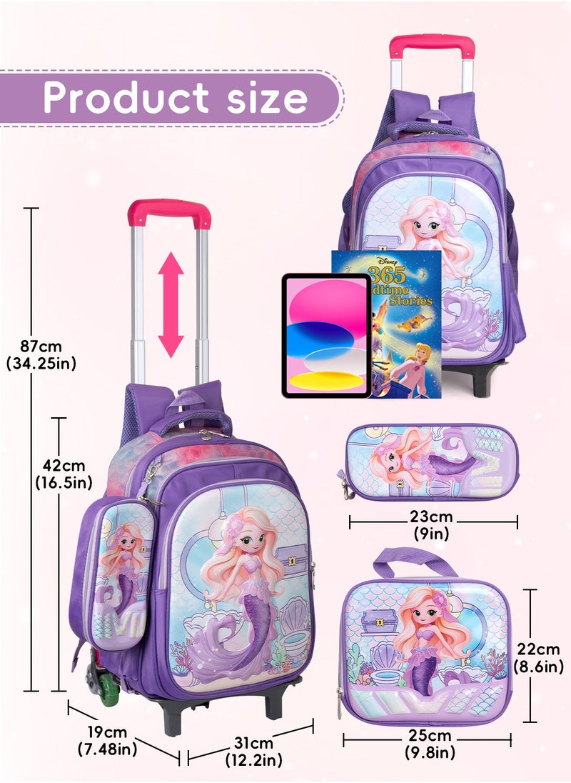 Children School Bag Student Backpack with Reflective Strip Design & Padded Adjustable Shoulder Strap Large volume Waterproof Bookbag and for 3-10 Year Boys Girls Elementary Kindergarten(Mermaid)