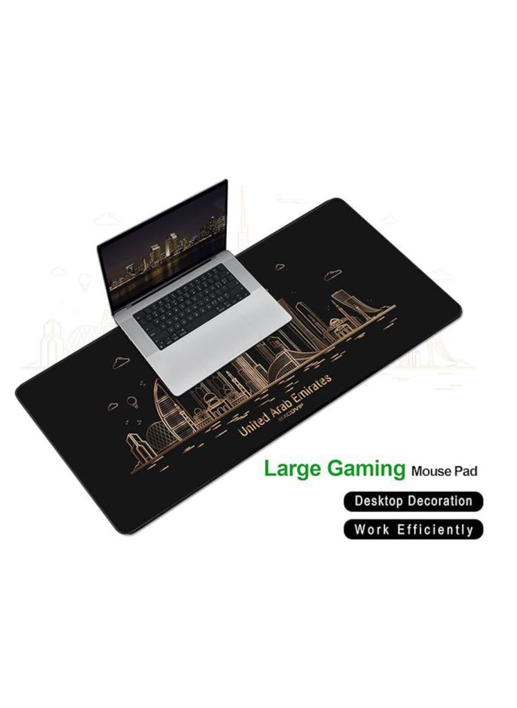 Gaming Mouse Pad XXL,Anti-Skid Mousepad Extended Super Large Keyboard Mouse Pad-World Famous Landmark 900x400mm 9114