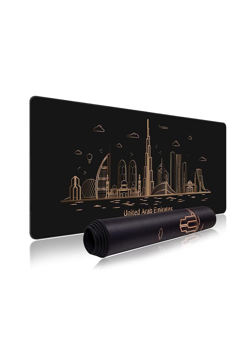 Gaming Mouse Pad XXL,Anti-Skid Mousepad Extended Super Large Keyboard Mouse Pad-World Famous Landmark 900x400mm 9114