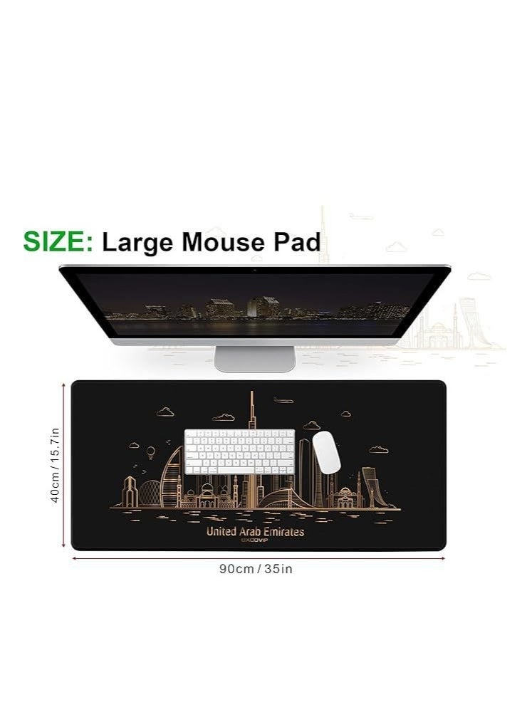 Gaming Mouse Pad XXL,Anti-Skid Mousepad Extended Super Large Keyboard Mouse Pad-World Famous Landmark 900x400mm 9114