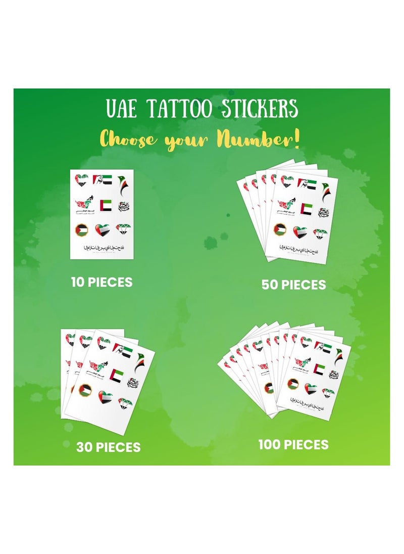 UAE National Day Temporary Tattoo Stickers–Perfect For Celebrating UAE National Day,Parties,School Events And Corporate Celebrations–UAE-Themed Tattoo Stickers For National Day