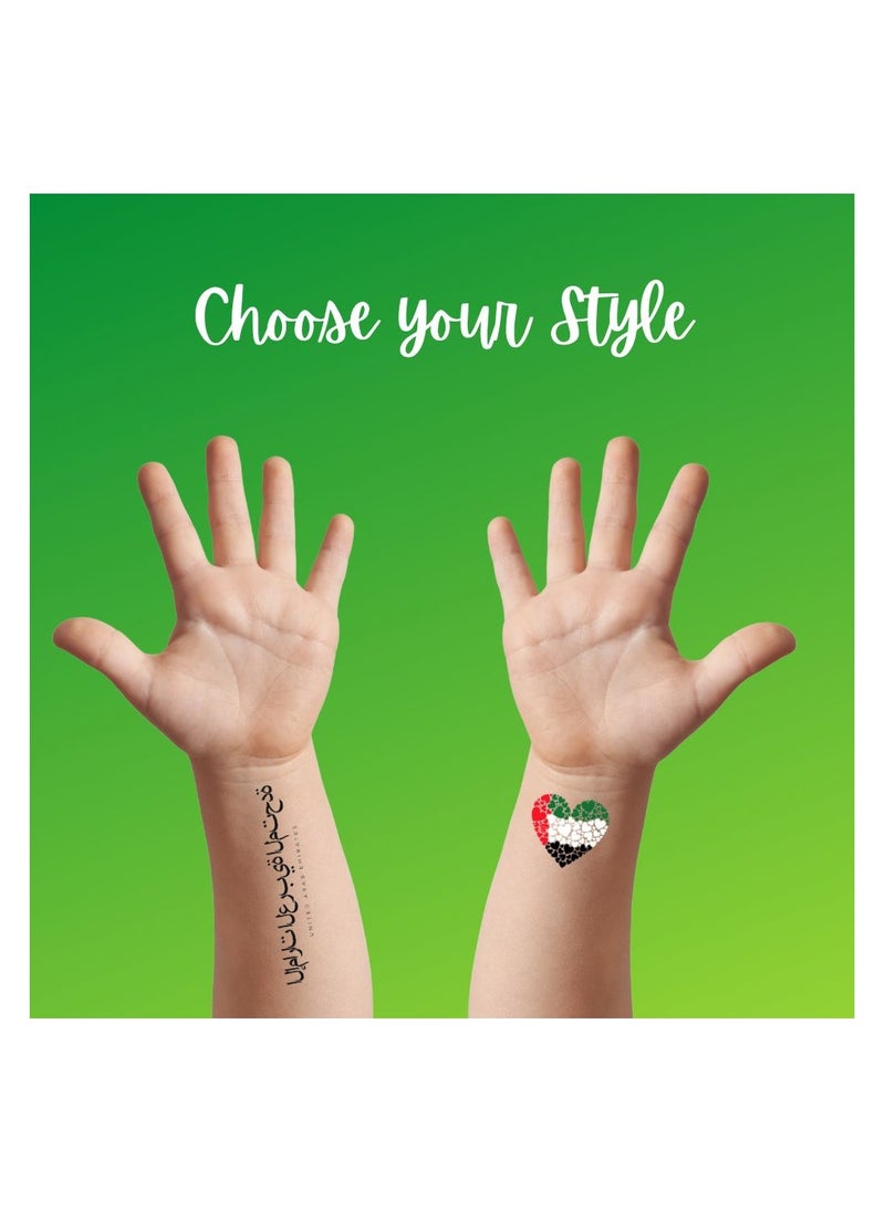 UAE National Day Temporary Tattoo Stickers–Perfect For Celebrating UAE National Day,Parties,School Events And Corporate Celebrations–UAE-Themed Tattoo Stickers For National Day