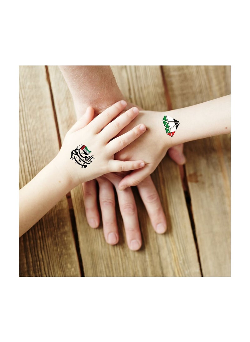 UAE National Day Temporary Tattoo Stickers–Perfect For Celebrating UAE National Day,Parties,School Events And Corporate Celebrations–UAE-Themed Tattoo Stickers For National Day