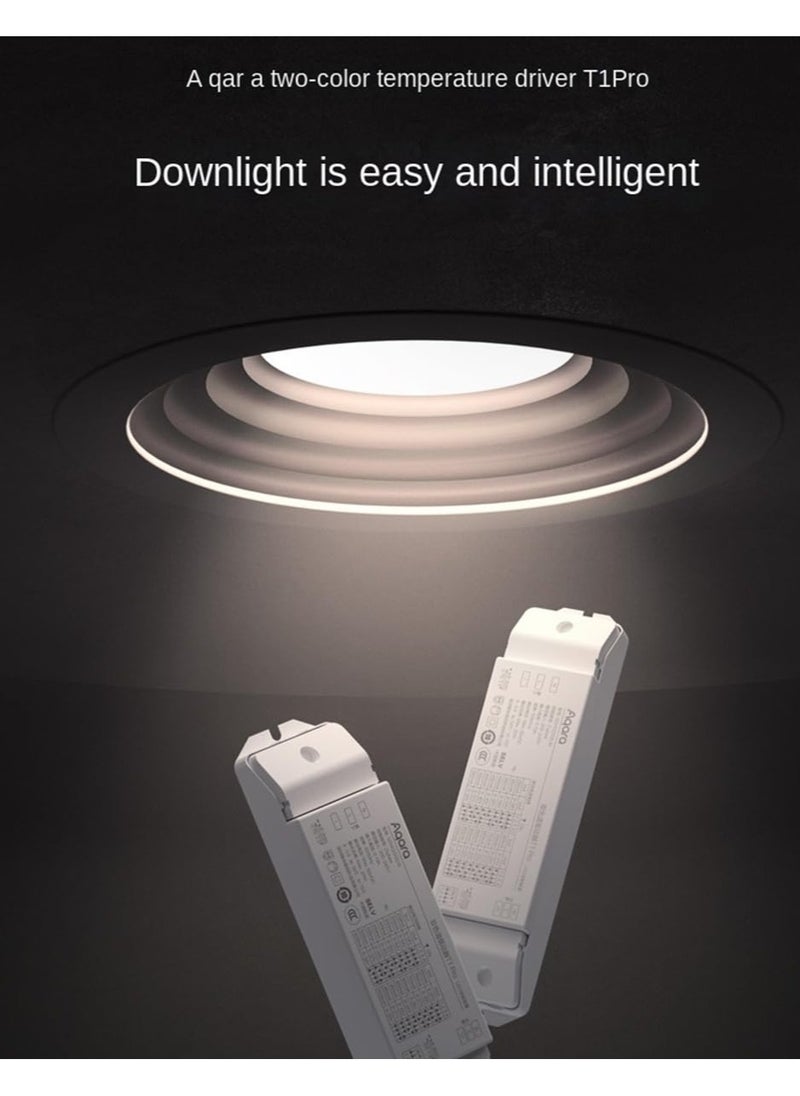 Aqara T1 Pro Smart Dimmer Controller, Adjustable Color Temperature, PWM Flicker-Free Dimming, Remote Control ,Dual Color Temperature Driver