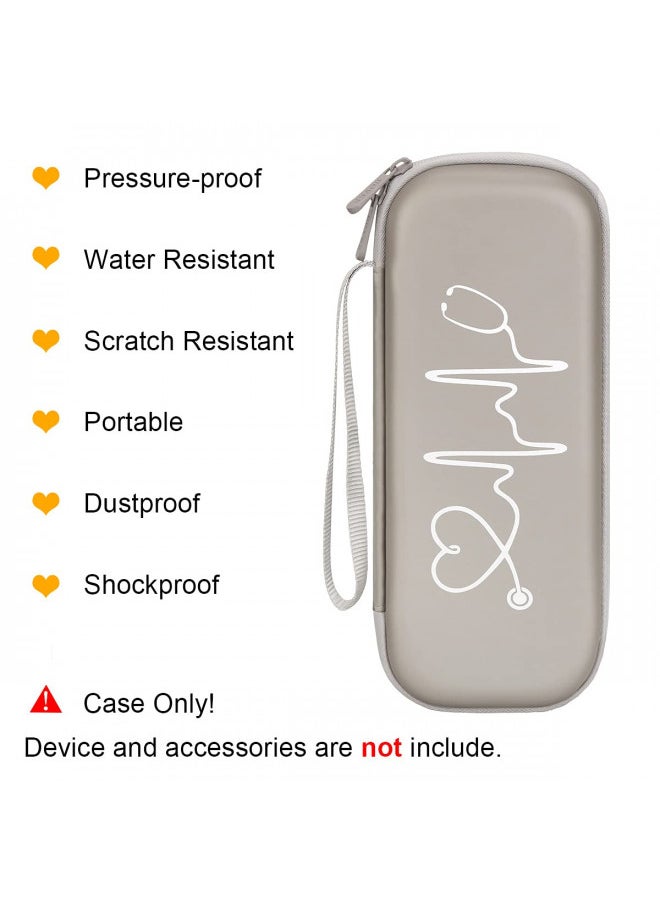 BOVKE Travel Carrying Case Compatible with 3M Littmann Classic III, Lightweight II S.E, MDF Acoustica Deluxe Stethoscopes - Extra Room for Medical Scissors EMT Trauma Shears and LED Penlight, Grey