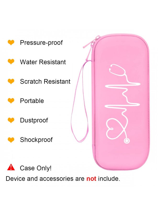 BOVKE Travel Carrying Case Compatible With 3M Littmann Classic III, Lightweight II S.E, MDF Acoustica Deluxe Stethoscope, Extra Room for Medical Scissors EMT Trauma Shears and LED Penlight, Pearl Pink