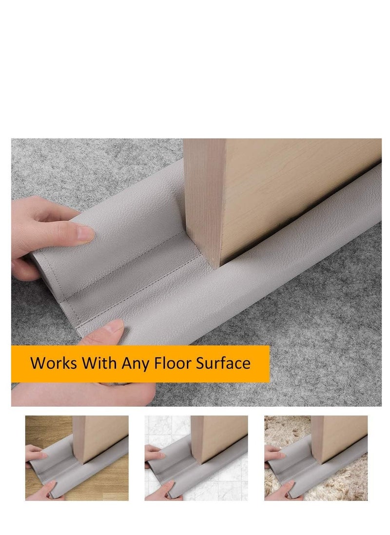 Adhesive Under Door Sweep Weather Stripping Soundproof Rubber Bottom Seal with Wider Strong for Interior Exterior Doors Guard Against Drafts Dust Noise Animals (1M)