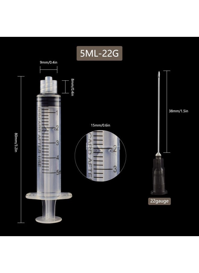 5cc/ml 22G Syringe with Needle Laboratory Tools, Each Individually Wrapped-Pack of 20